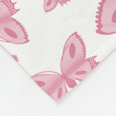 Rosa Schmetterlings-Fleece Fleecedecke (Ecke)