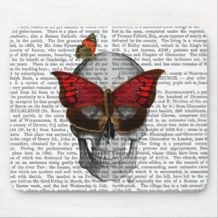 Rosa Schmetterlings-Masken-Schädel Mousepad