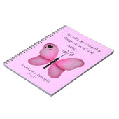 Rosa Schmetterlings-Notizbuch Notizblock (Linke Seite)