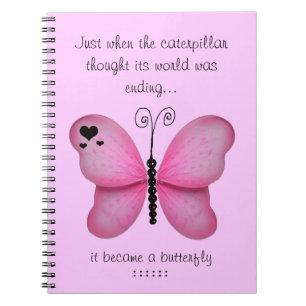 Rosa Schmetterlings-Notizbuch Notizblock