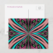 Rosa Schmetterlings-Postkarte Postkarte (Vorne/Hinten)