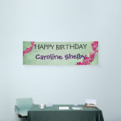 Rosa Schmetterlings-Prinzessin Birthday Banner (Messeveranstaltung)