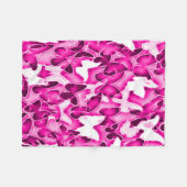 Rosa Schmetterlings-Schein-Camouflage Fleecedecke (Vorderseite (Horizontal))