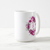 Rosa Schmetterlings-Tasse mit Blumenmuster Kaffeetasse (VorderseiteRechts)