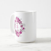 Rosa Schmetterlings-Tasse mit Blumenmuster Kaffeetasse (Vorderseite Links)
