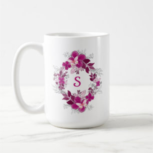 Rosa Schmetterlings-Tasse mit Blumenmuster Kaffeetasse