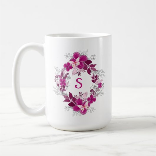 Rosa Schmetterlings-Tasse mit Blumenmuster Kaffeetasse (Links)