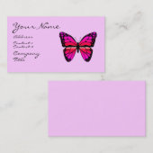 Rosa Schmetterlings-Visitenkarte Visitenkarte (Vorne/Hinten)