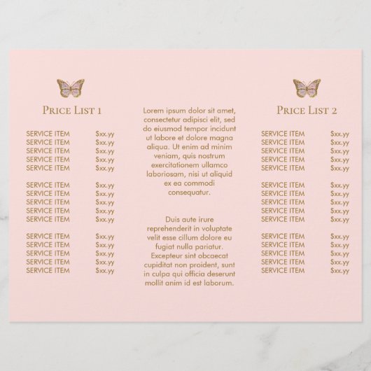 Rosa Schmetterlingsbroschüre (Rückseite)