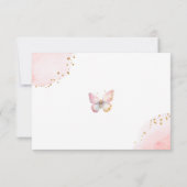 Rosa Schmetterlingsbücher für Kinderkarte (Rückseite)
