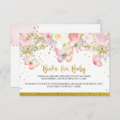 Rosa Schmetterlingsbücher für Kinderkarte (Vorne/Hinten)