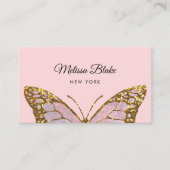 rosa Schmetterlingsdesign Visitenkarte (Vorderseite)