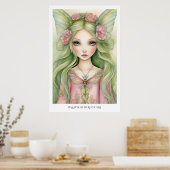 Rosa Schmetterlingsfee Pixie Poster (Küche)