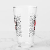 Rosa Schmetterlingsglas mit Rose Glas (Links)