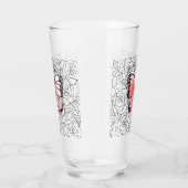 Rosa Schmetterlingsglas mit Rose Glas (Rechts)