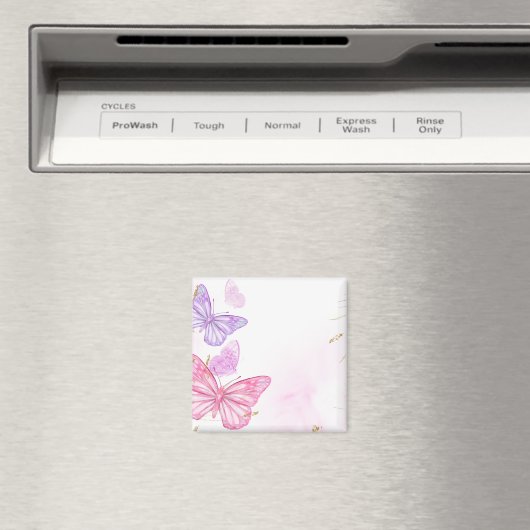 Rosa Schmetterlingsgrenze Magnet (In Situ (Geschirrspüler))