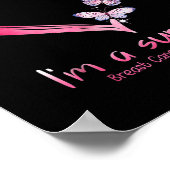 Rosa Schmetterlingsherz Im a Survivor Brustkrebs A Poster (Ecke)