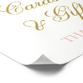 Rosa Schmetterlingskarten und Geschenkschild Poster (Ecke)