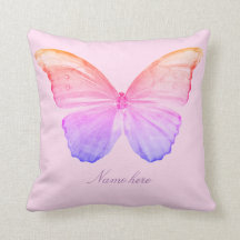 Rosa Schmetterlingskissen
