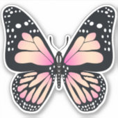 Rosa Schmetterlingsklemme Aufkleber (Vorderseite)
