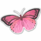 Rosa Schmetterlingsklemme Aufkleber (Vorderseite)