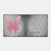 Rosa Schmetterlingsmaske Schreibtischunterlage (Vorderseite)