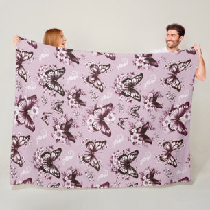Rosa Schmetterlingsmuster-Fleece-Decke Fleecedecke