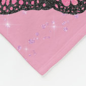 Rosa Schmetterlingsmuster Fleecedecke (Ecke)
