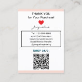Rosa Schmuck Ohrringe Website QR Code Visitenkarte (Rückseite)