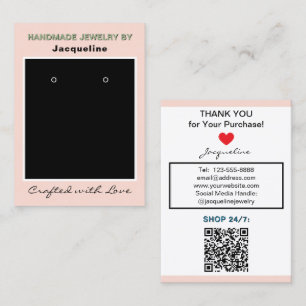 Rosa Schmuck Ohrringe Website QR Code Visitenkarte