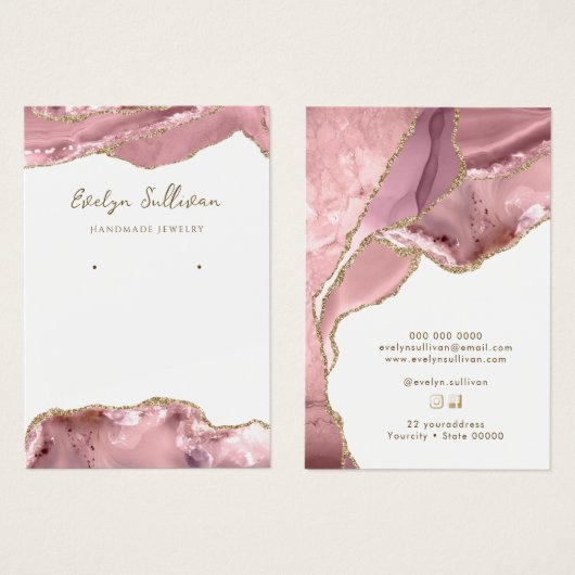 Rosa Schmuckkarte (Vorne & Hinten)