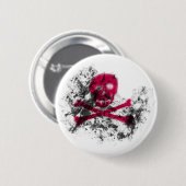 Rosa Schmutz-Schädel-Knopf Button (Vorne & Hinten)
