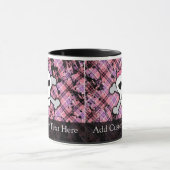 Rosa Schmutz-Schädel mit Knochen-Herzen Tasse (Zentrum)