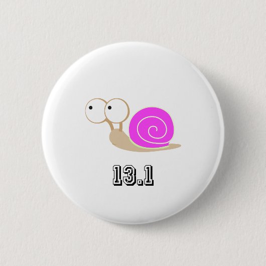 Rosa Schnecke 13,1 (Halbmarathon) Button (Vorderseite)