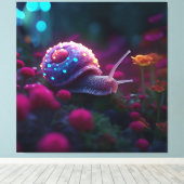 Rosa Schnecke, KI Kunst, Leinwand (Insitu (Holzboden))