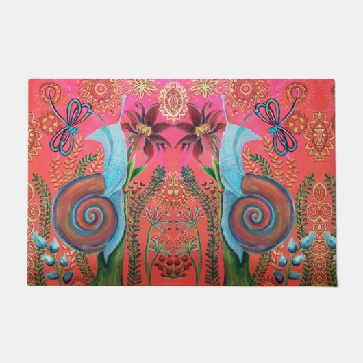 rosa Schnecken Fußmatte (Vorderseite)