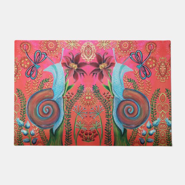 rosa Schnecken Fußmatte (Vorderseite)