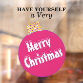 Rosa Schnee gekappt Frohe Weihnachtsschmuck Fensteraufkleber (Blatt 2)