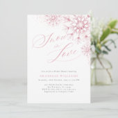 Rosa Schnee in Liebe Brautdusche Einladung (Stehend Vorderseite)