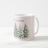 Rosa Schnee Weihnachtsbäume Kaffeetasse (VorderseiteRechts)