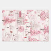 Rosa Schnee Winter Wunderland Weihnachten Geschenkpapier Set (Vorderseite 3)