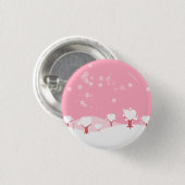 Rosa schneebedeckter Herzbaumknopf Button (Vorne & Hinten)