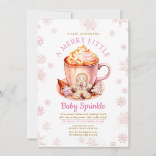 Rosa Schneeblatt-Lebkuchen-Weihnachts-Baby-Sprinkl Einladung
