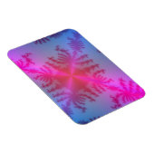 Rosa Schneeflocke auf Baby Blue Magnet (Rechte Seite)