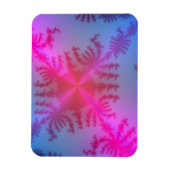 Rosa Schneeflocke auf Baby Blue Magnet (Vertikal)