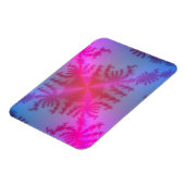 Rosa Schneeflocke auf Baby Blue Magnet (Linke Seite)