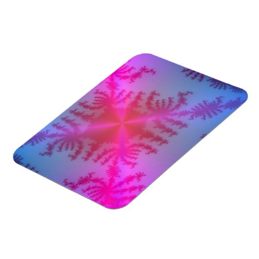 Rosa Schneeflocke auf Baby Blue Magnet (Linke Seite)