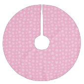 Rosa Schneeflocke-Baumrock Polyester Weihnachtsbaumdecke (Vorderseite)