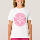 Rosa Schneeflocke Festlicher T - Shirt (Kind) (Vorderseite)