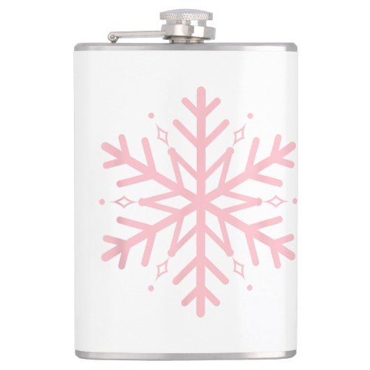 Rosa Schneeflocke Flachmann (Vorderseite)